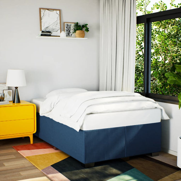 Pat box spring cu saltea, albastru, 120x190 cm, material textil - WALTI WALTI