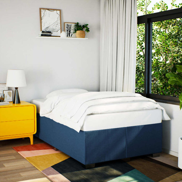 Pat box spring cu saltea, albastru, 120x200 cm, textil - WALTI WALTI