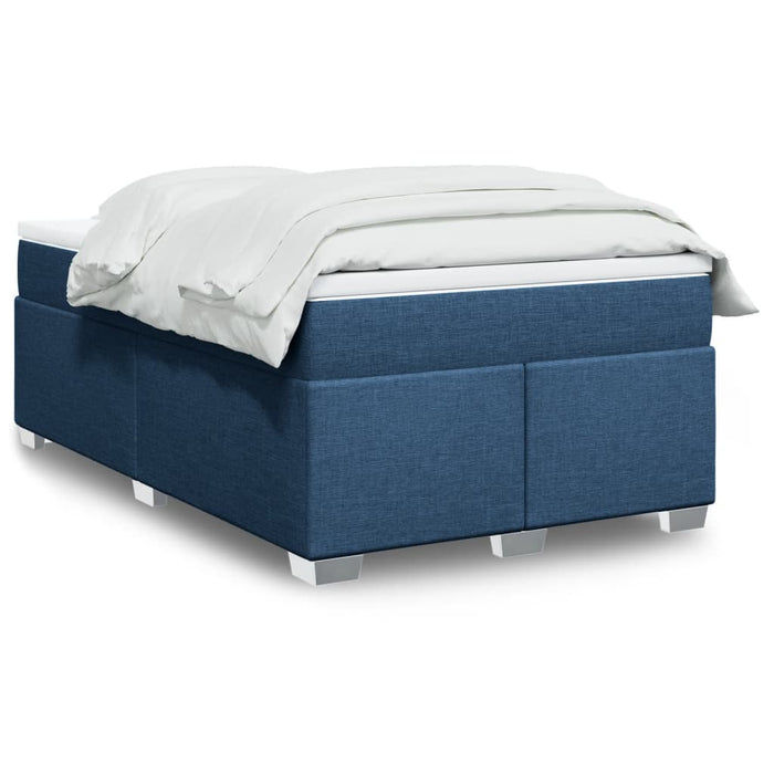 Pat box spring cu saltea, albastru, 120x200 cm, textil - WALTI WALTI