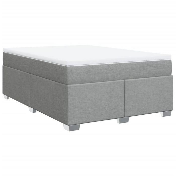Pat box spring cu saltea, gri deschis, 140x190 cm, textil - WALTI WALTI