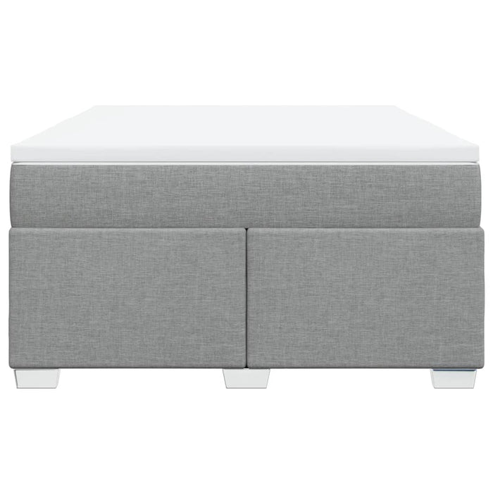 Pat box spring cu saltea, gri deschis, 140x190 cm, textil - WALTI WALTI