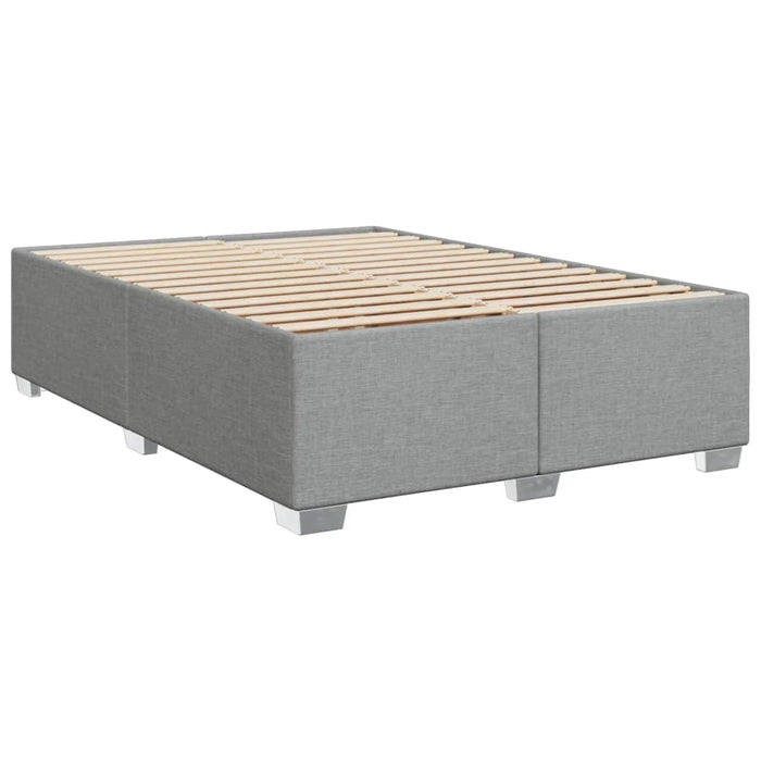 Pat box spring cu saltea, gri deschis, 140x190 cm, textil - WALTI WALTI
