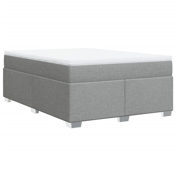 Pat box spring cu saltea, gri deschis, 140x190 cm, textil - WALTI WALTI