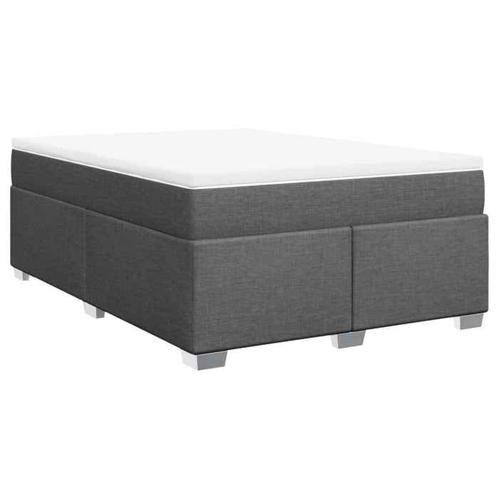 Pat box spring cu saltea, gri închis, 140x190 cm, textil - WALTI WALTI