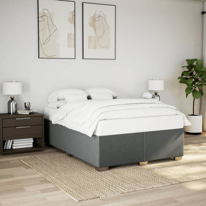 Pat box spring cu saltea, gri închis, 140x190 cm, textil - WALTI WALTI