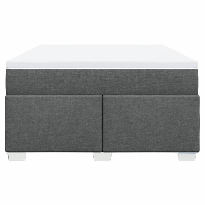 Pat box spring cu saltea, gri închis, 140x190 cm, textil - WALTI WALTI