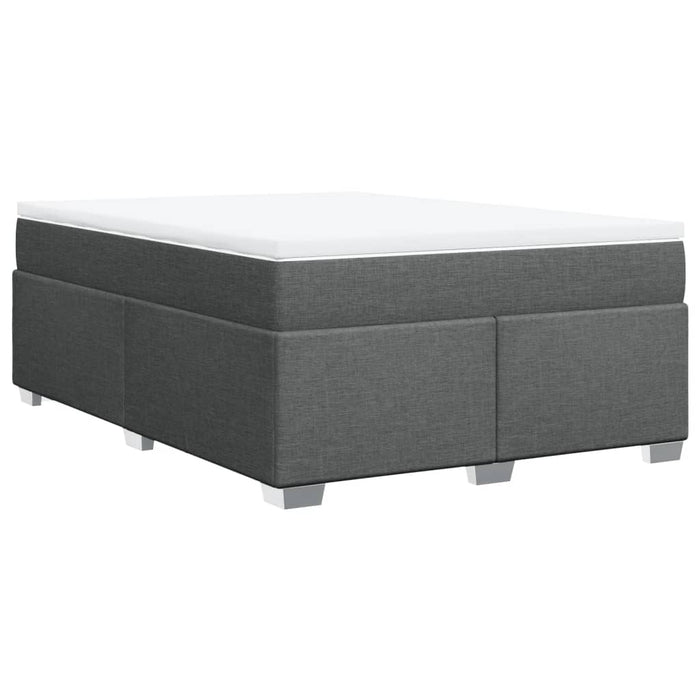 Pat box spring cu saltea, gri închis, 140x190 cm, textil - WALTI WALTI