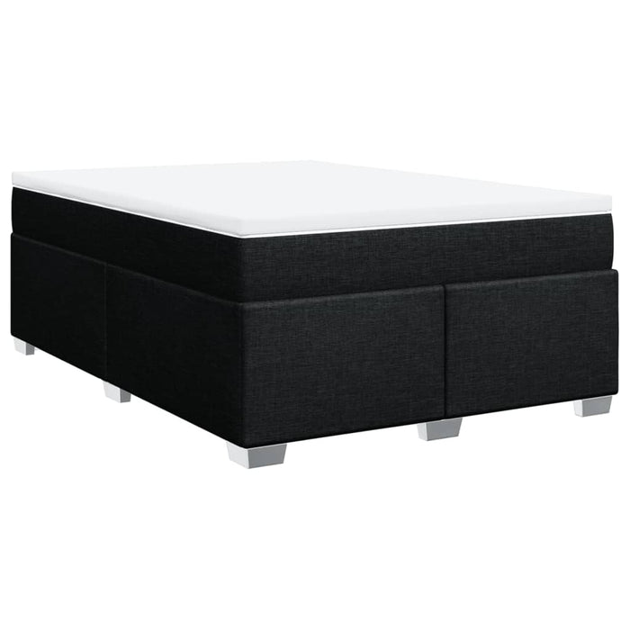 Pat box spring cu saltea, negru, 140x190 cm, textil - WALTI WALTI