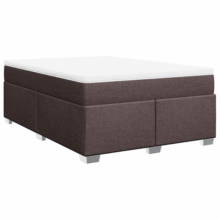 Pat box spring cu saltea, maro închis, 140x200 cm, textil - WALTI WALTI