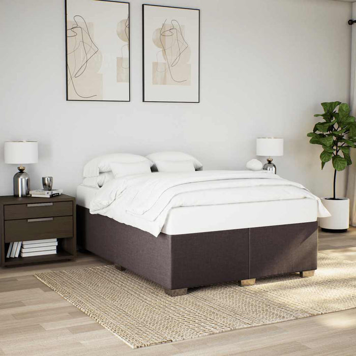 Pat box spring cu saltea, maro închis, 140x200 cm, textil - WALTI WALTI