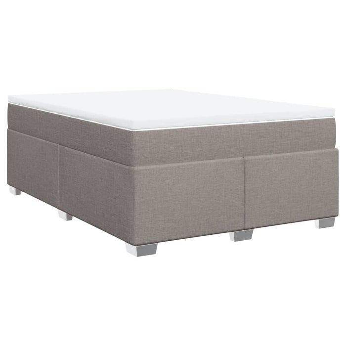 Pat box spring cu saltea, gri taupe, 140x200 cm, textil - WALTI WALTI