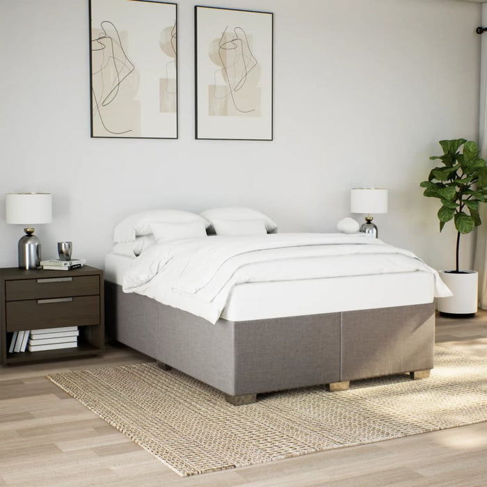 Pat box spring cu saltea, gri taupe, 140x200 cm, textil - WALTI WALTI