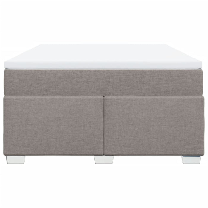 Pat box spring cu saltea, gri taupe, 140x200 cm, textil - WALTI WALTI