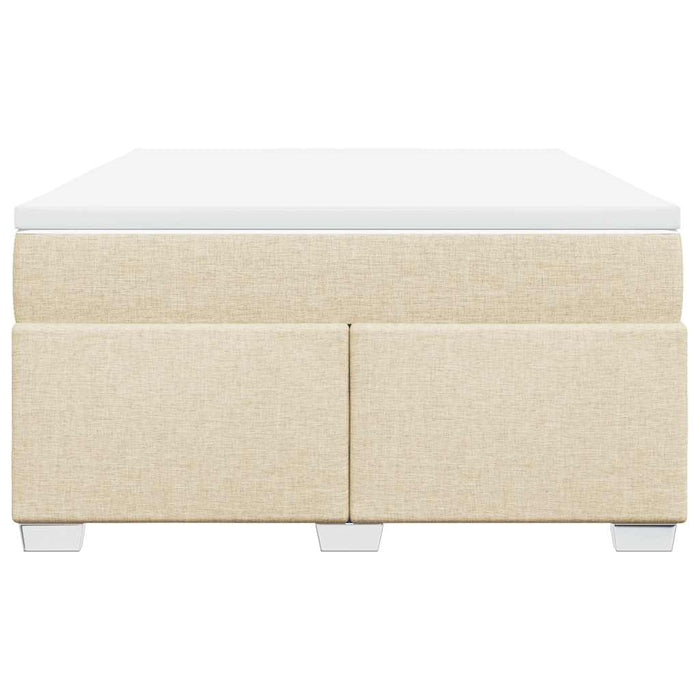 Pat box spring cu saltea, crem, 140x200 cm, textil - WALTI WALTI