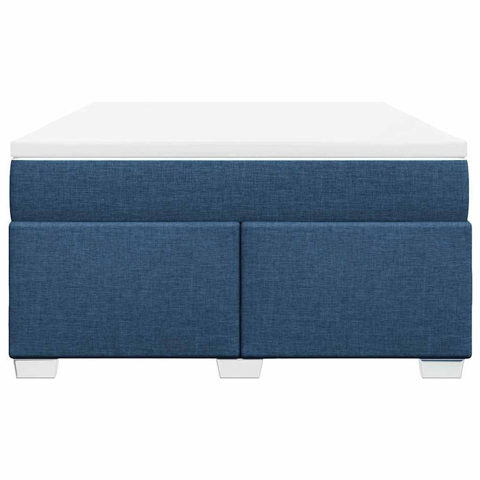 Pat box spring cu saltea, albastru, 140x200 cm, textil - WALTI WALTI