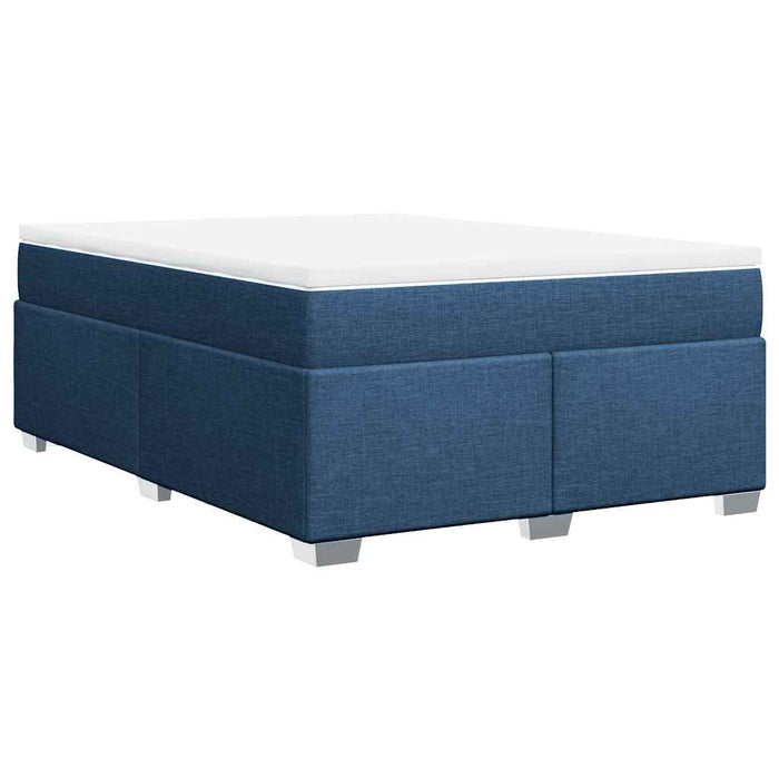 Pat box spring cu saltea, albastru, 140x200 cm, textil - WALTI WALTI