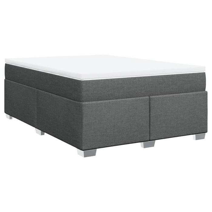 Pat box spring cu saltea, gri închis, 140x200 cm, textil - WALTI WALTI
