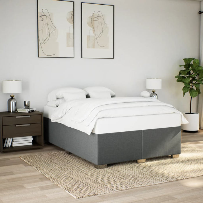 Pat box spring cu saltea, gri închis, 140x200 cm, textil - WALTI WALTI