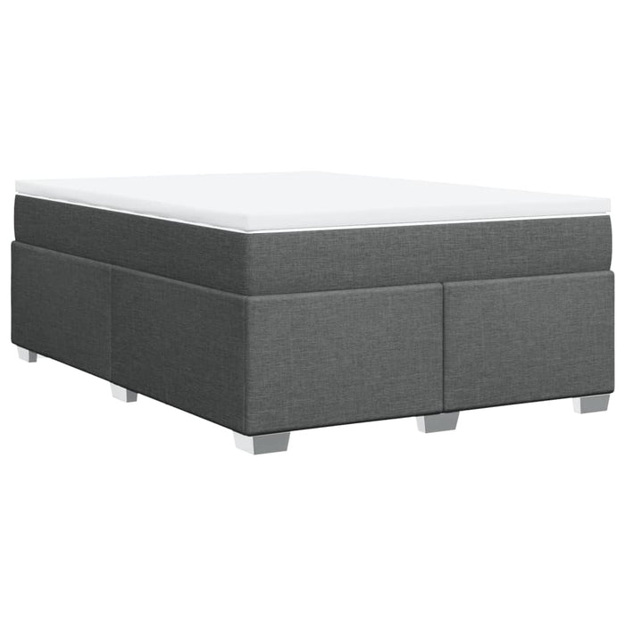 Pat box spring cu saltea, gri închis, 140x200 cm, textil - WALTI WALTI