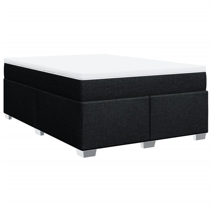 Pat box spring cu saltea, negru, 140x200 cm, textil - WALTI WALTI