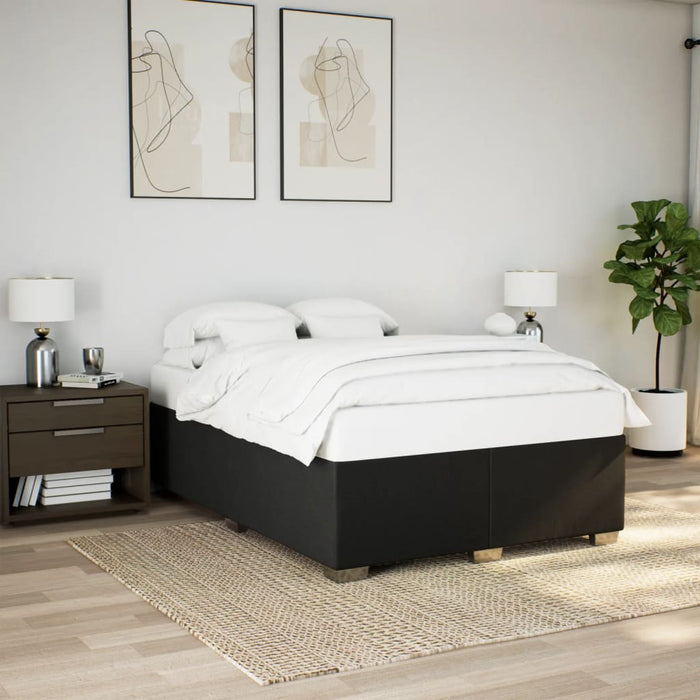 Pat box spring cu saltea, negru, 140x200 cm, textil - WALTI WALTI