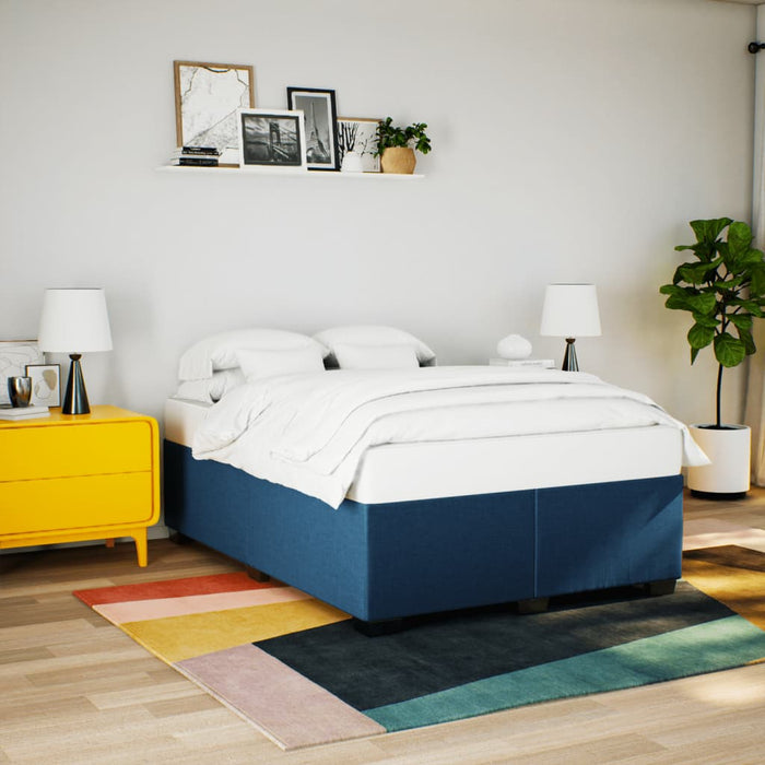 Pat continental cu saltea, albastru, 140x200cm, material textil - WALTI WALTI