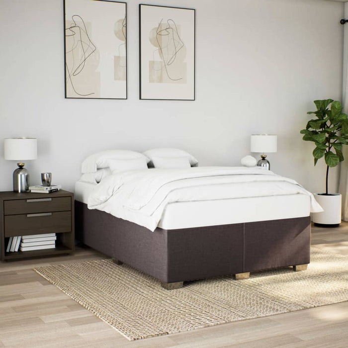 Pat box spring cu saltea, maro închis, 160x200 cm, textil - WALTI WALTI