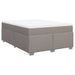 Pat box spring cu saltea, gri taupe, 160x200 cm material textil - WALTI WALTI