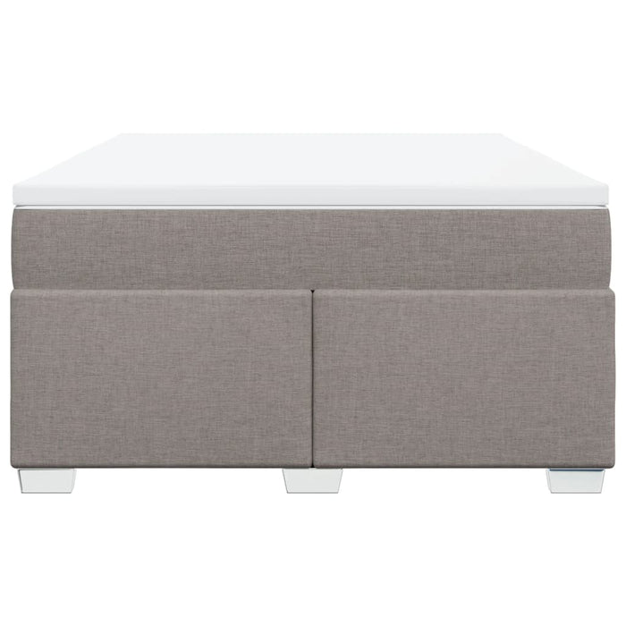 Pat box spring cu saltea, gri taupe, 160x200 cm material textil - WALTI WALTI