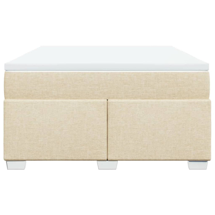 Pat box spring cu saltea, crem, 160x200 cm, material textil - WALTI WALTI