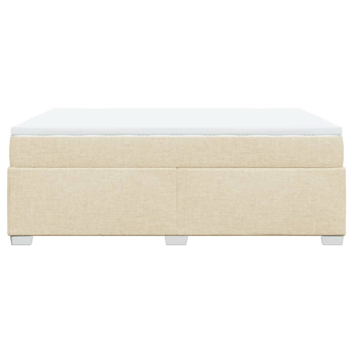 Pat box spring cu saltea, crem, 160x200 cm, material textil - WALTI WALTI