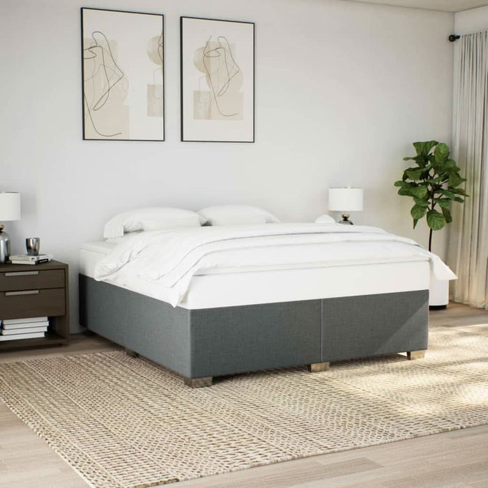 Pat box spring cu saltea, gri închis, 180x200 cm, textil - WALTI WALTI