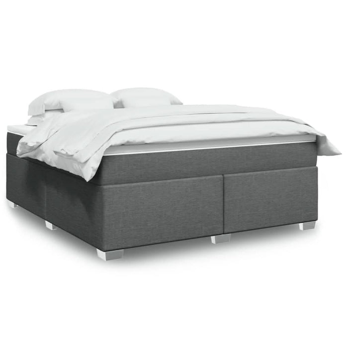 Pat box spring cu saltea, gri închis, 180x200 cm, textil - WALTI WALTI