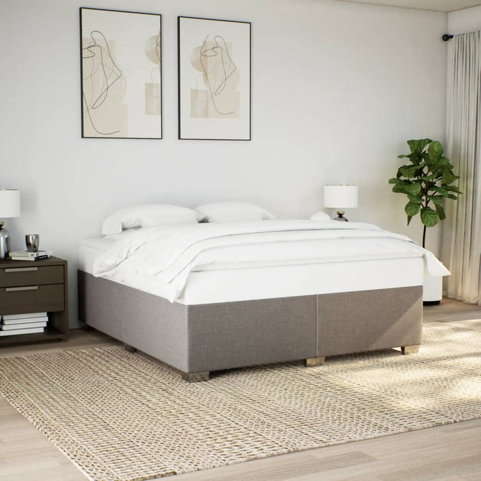 Pat continental cu saltea, gri taupe, 180x200 cm, textil - WALTI WALTI