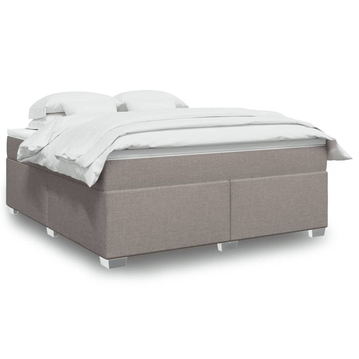 Pat continental cu saltea, gri taupe, 180x200 cm, textil - WALTI WALTI