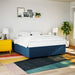 Pat box spring cu saltea, albastru, 180x200 cm, material textil - WALTI WALTI