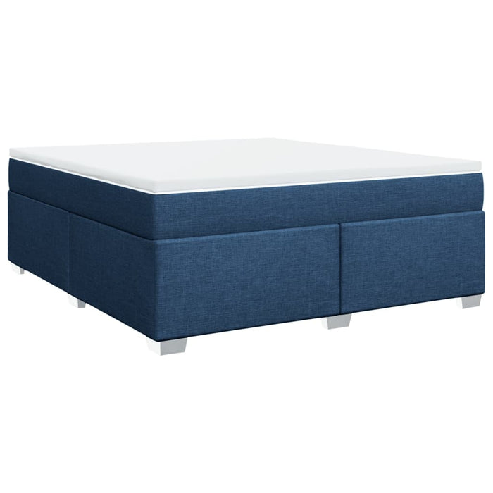 Pat box spring cu saltea, albastru, 180x200 cm, material textil - WALTI WALTI