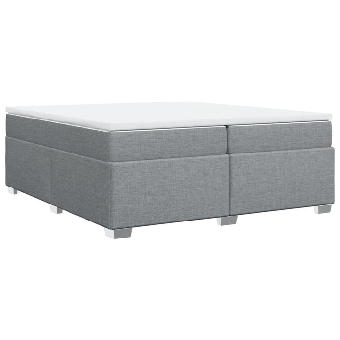 Pat box spring cu saltea, gri deschis, 200x200 cm, textil - WALTI WALTI