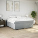 Pat box spring cu saltea, gri deschis, 200x200 cm, textil - WALTI WALTI