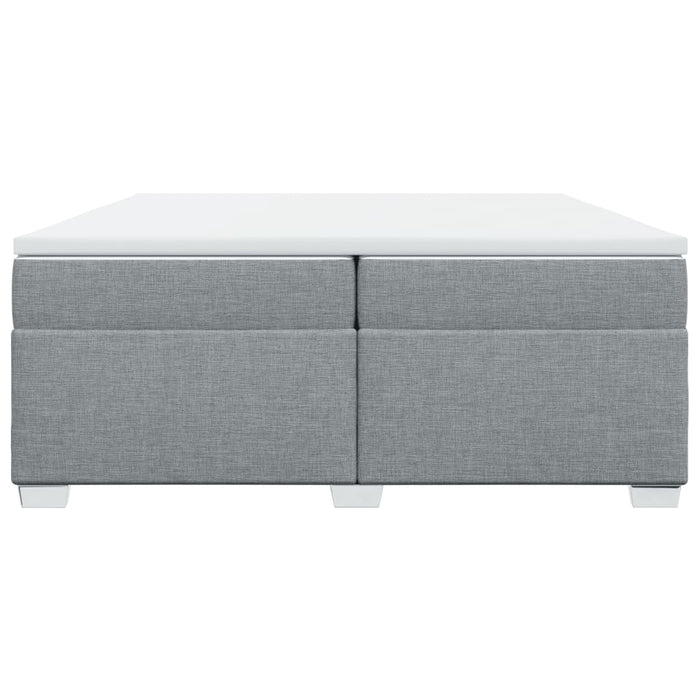 Pat box spring cu saltea, gri deschis, 200x200 cm, textil - WALTI WALTI