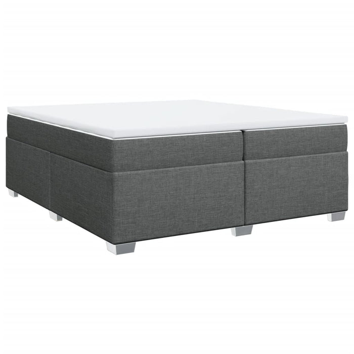 Pat box spring cu saltea, gri închis, 200x200 cm, textil - WALTI WALTI