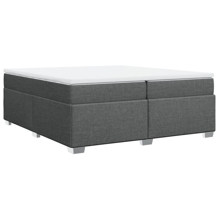 Pat box spring cu saltea, gri închis, 200x200 cm, textil - WALTI WALTI