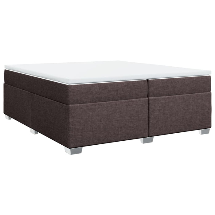 Pat box spring cu saltea, maro închis, 200x200 cm, textil - WALTI WALTI