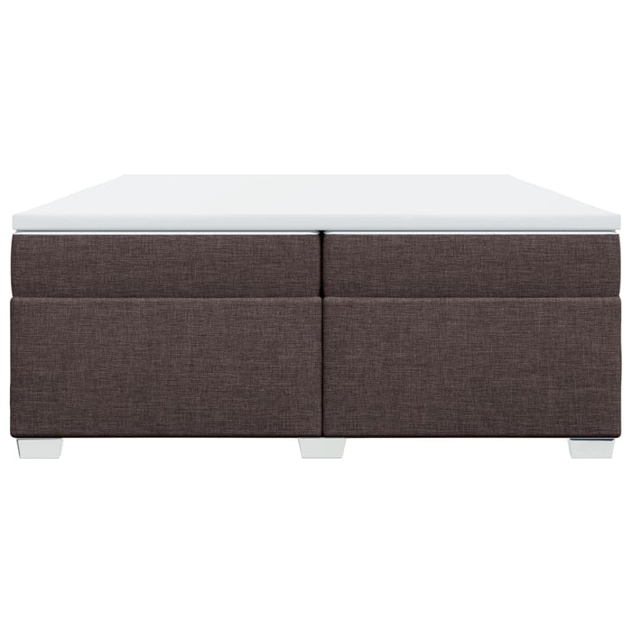 Pat box spring cu saltea, maro închis, 200x200 cm, textil - WALTI WALTI