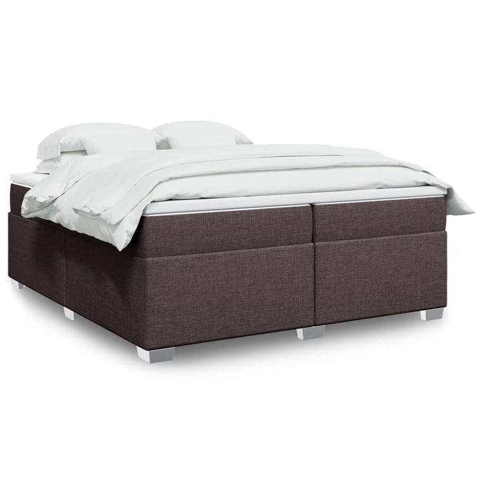 Pat box spring cu saltea, maro închis, 200x200 cm, textil - WALTI WALTI