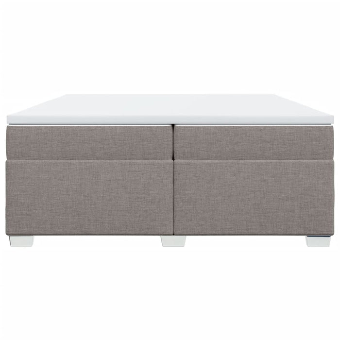 Pat box spring cu saltea, gri taupe, 200x200 cm, textil - WALTI WALTI