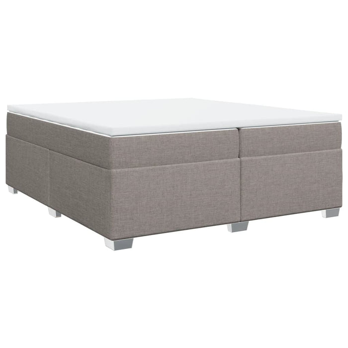 Pat box spring cu saltea, gri taupe, 200x200 cm, textil - WALTI WALTI