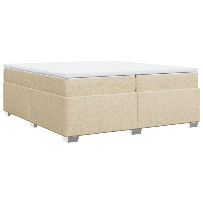 Pat box spring cu saltea, crem, 200x200 cm, textil - WALTI WALTI