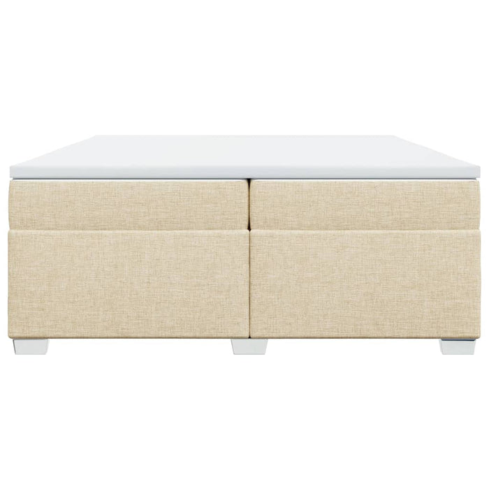Pat box spring cu saltea, crem, 200x200 cm, textil - WALTI WALTI