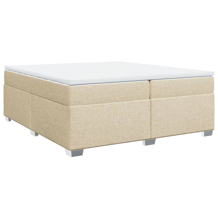 Pat box spring cu saltea, crem, 200x200 cm, textil - WALTI WALTI
